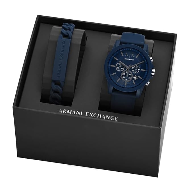 Armani Exchange Blue Watch Set AX7128